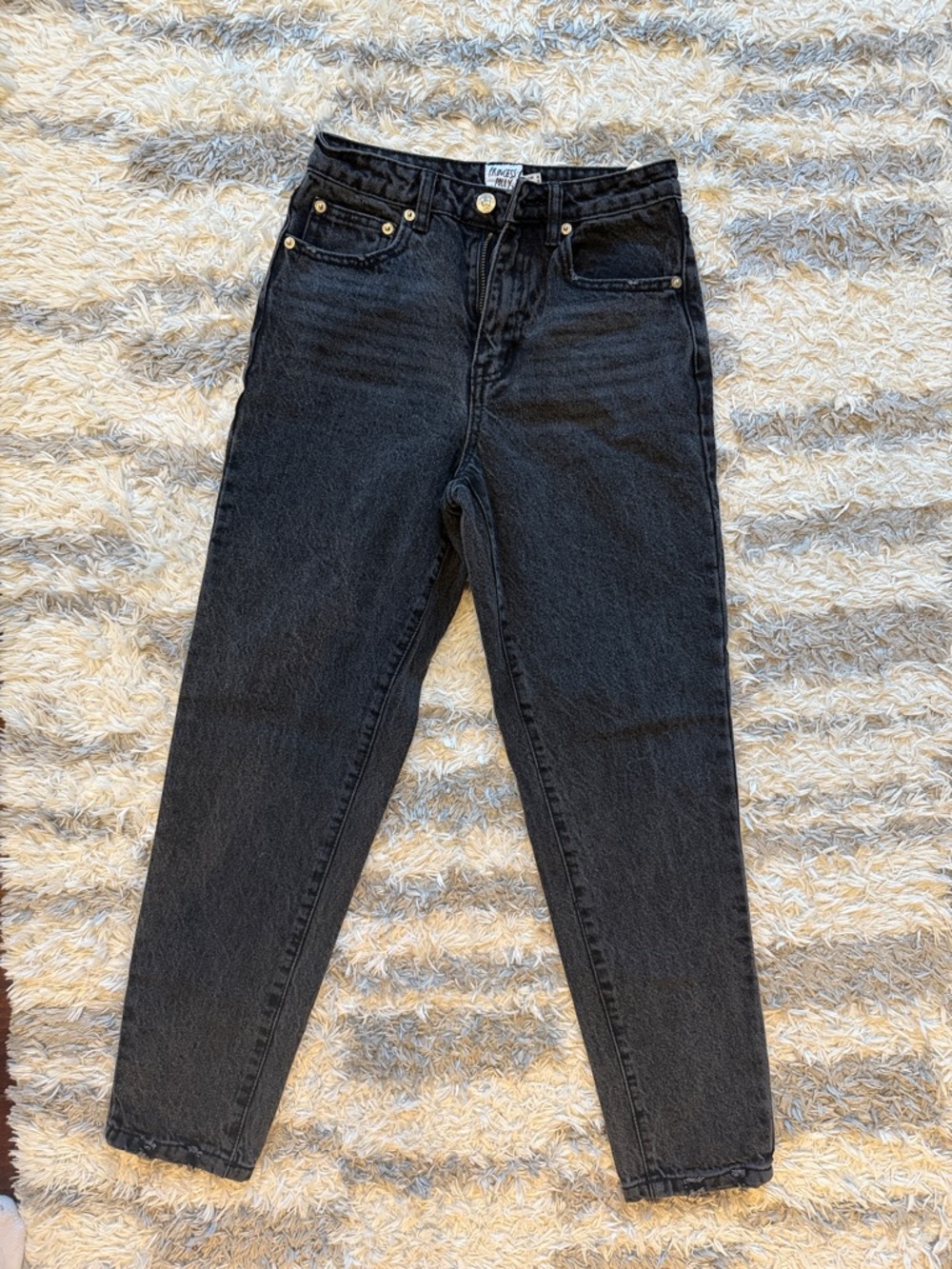 Princess Polly High-Rise Black/ grayish wash jeans